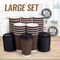 Brown Disposable Coffee Cups With Lids 16 oz, Premium Insulated Paper Ripple Cups for Hot Coffee (80 Pack)